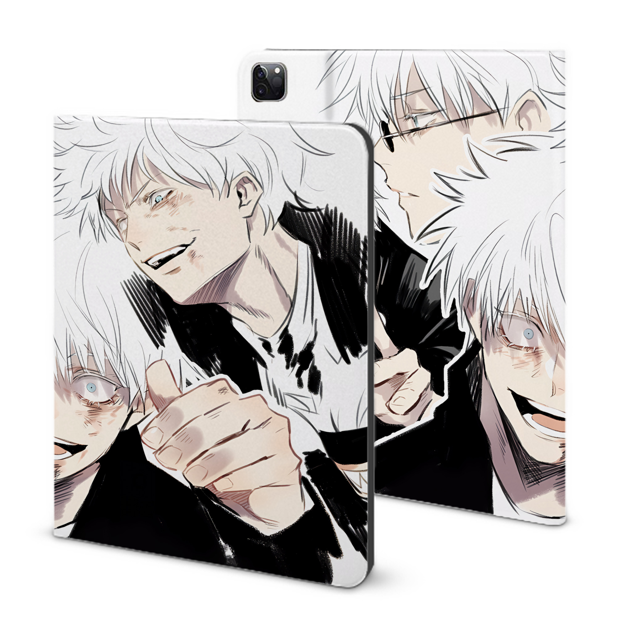 （画像用） 呪術廻戦 Jujutsu Kaisen IPad ケース ブック型 PUレザー TPU 耐衝撃 軽量 薄型 ペン収納なし 全面保護 IPad 各モデル対応